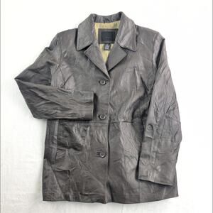 Vtg Mossimo Genuine Leather Coat Women's XL ElevatedBasic MinimalistLuxe